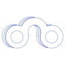 Circle Curve Bicular Element from Symbols 3D - Wireframe Set