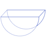 Circle Half Down Element from Symbols 3D - Wireframe Set