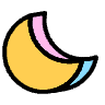 Crescent Moon Element from Symbols 3D Fun - Filled Set