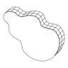 Curve Guitar Element from Symbols 3D - Wireframe Set