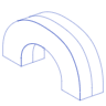 Curve Half Element from Symbols 3D - Wireframe Set