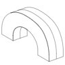 Curve Half Element from Symbols 3D - Wireframe Set