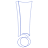 Exclamation Mark Element from Symbols 3D - Wireframe Set