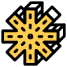 Flower Bloom Asterisk Element from 3D Fun (Texturized) Set