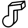 Note Eighth Music Element from 3D Fun (Line) Set