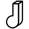 Note Half Music Element from 3D Fun (Line) Set