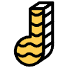 Note Half Music Element from 3D Fun (Texturized) Set