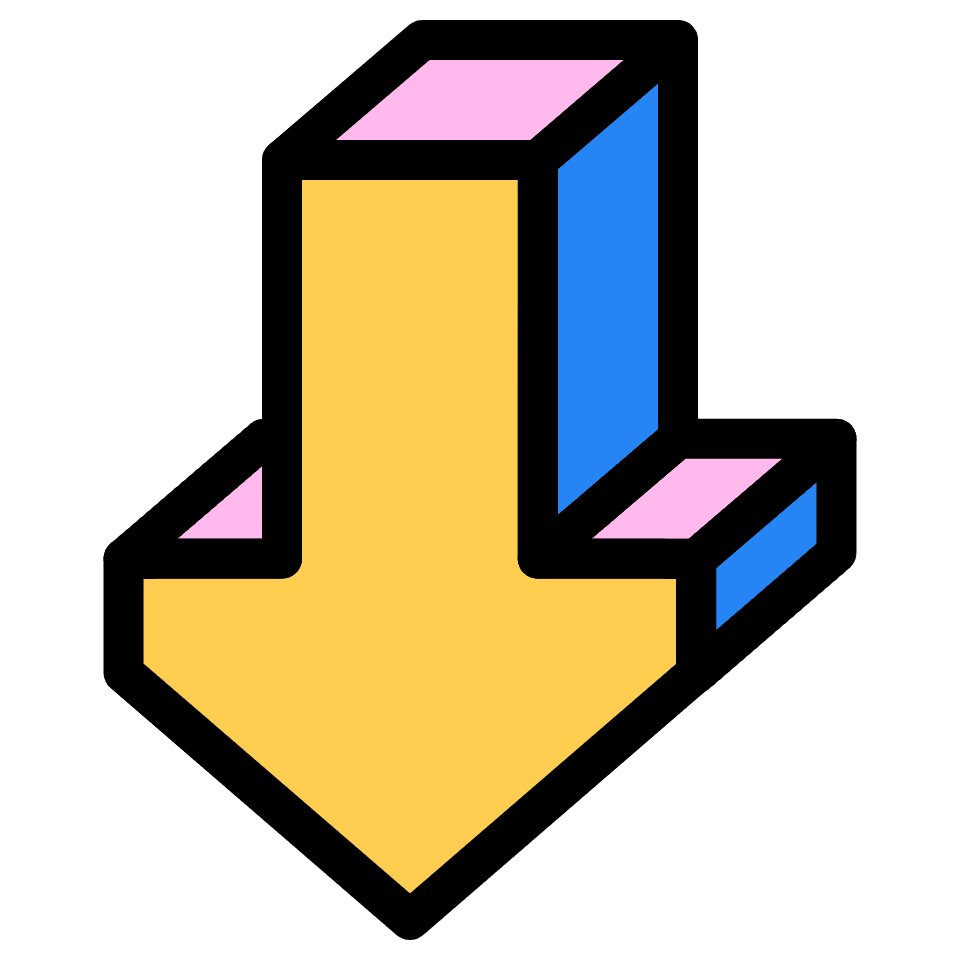 Arrow Down Element from Retro Shapes Set