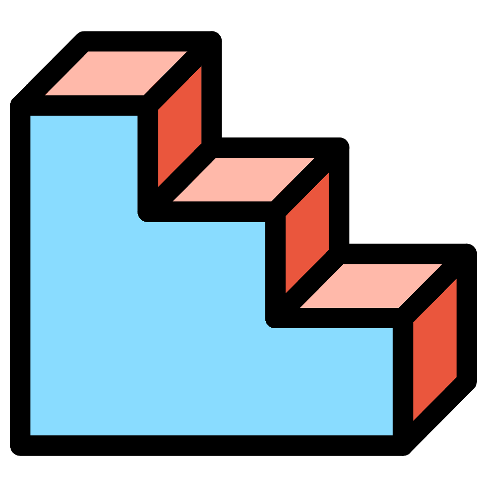 Block Stairs Element from Retro Shapes Set