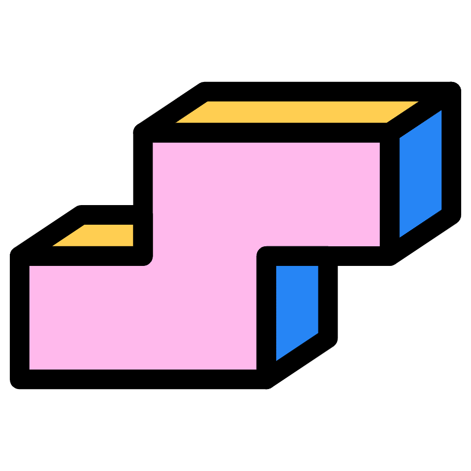 Block Z Zigzag Right Element from Retro Shapes Set
