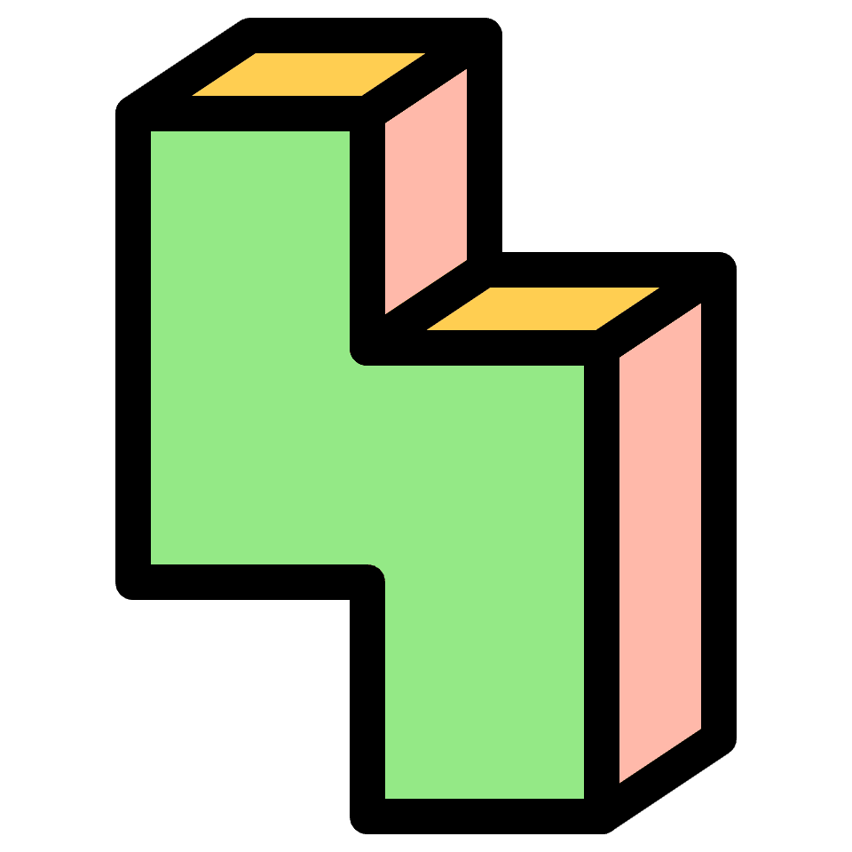 Block Zigzag Vertical Left Element from Retro Shapes Set