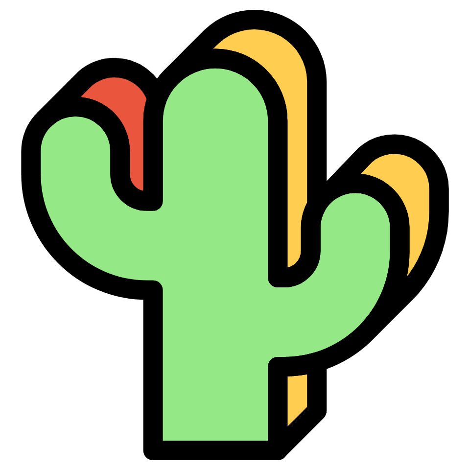 Cactus Element from Retro Shapes Set