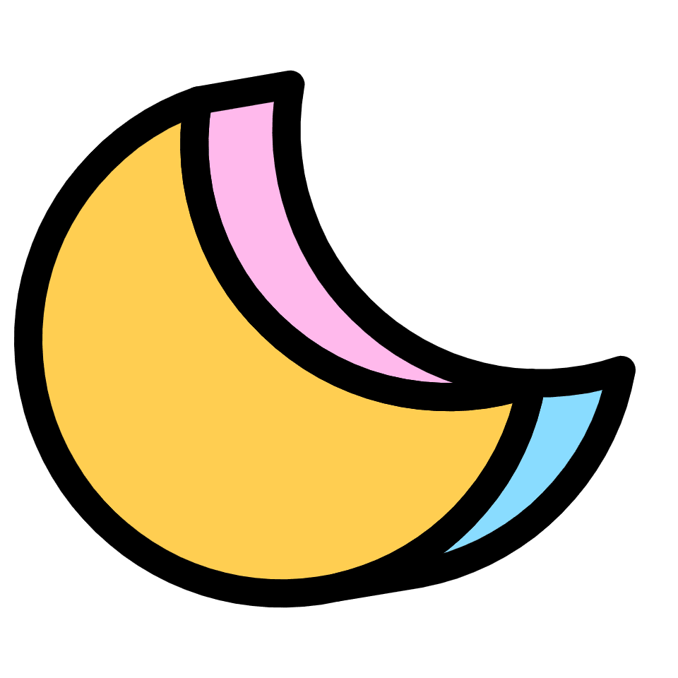 Crescent Moon Element from Retro Shapes Set