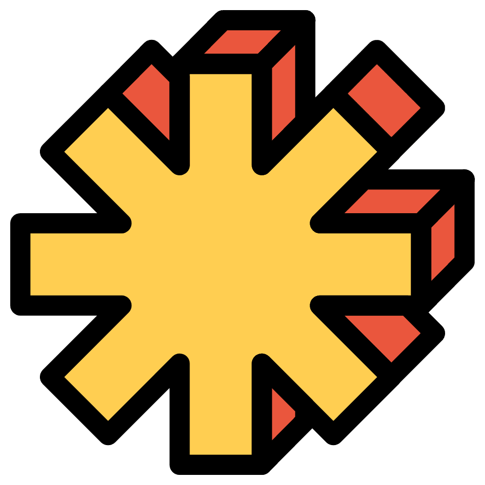 Flower Bloom Asterisk Element from Retro Shapes Set