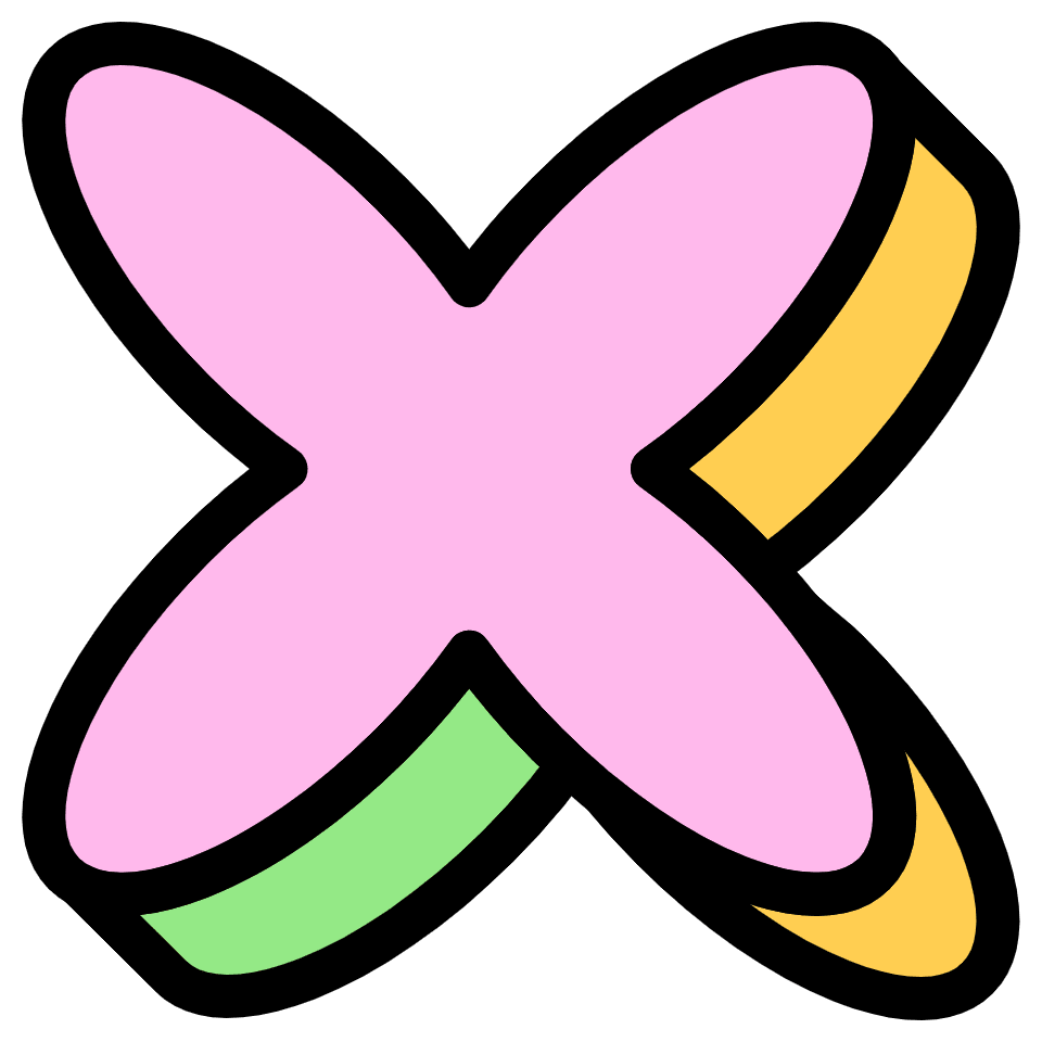 Flower Cross Element from Retro Shapes Set