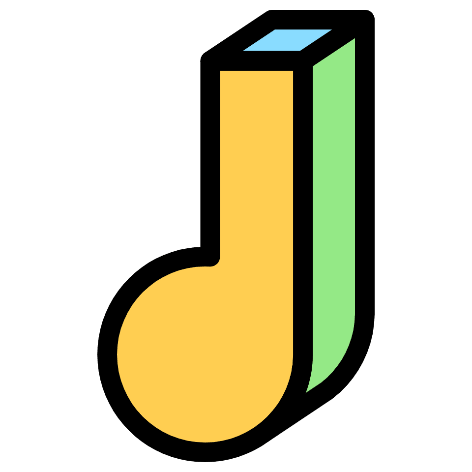 Note Half Music Element from Retro Shapes Set