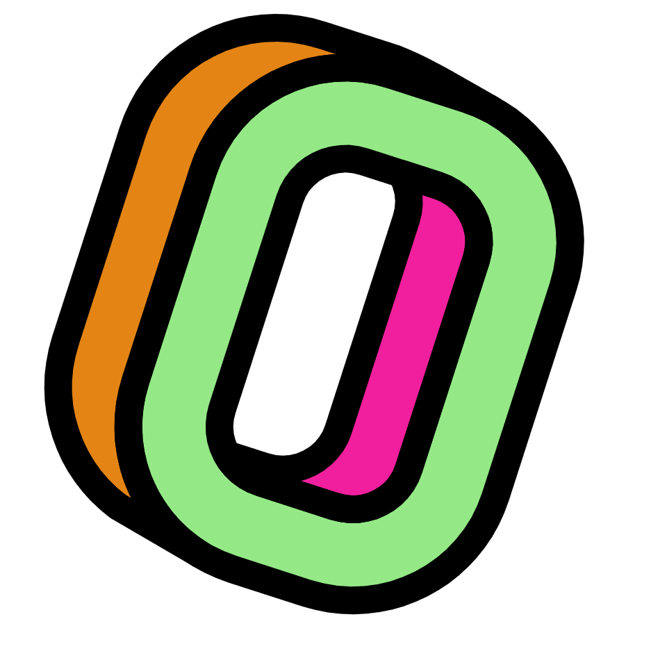 Number 0 Zero Element from Retro Shapes Set
