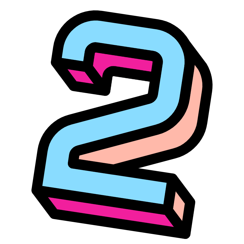 Number 2 Two Element from Retro Shapes Set