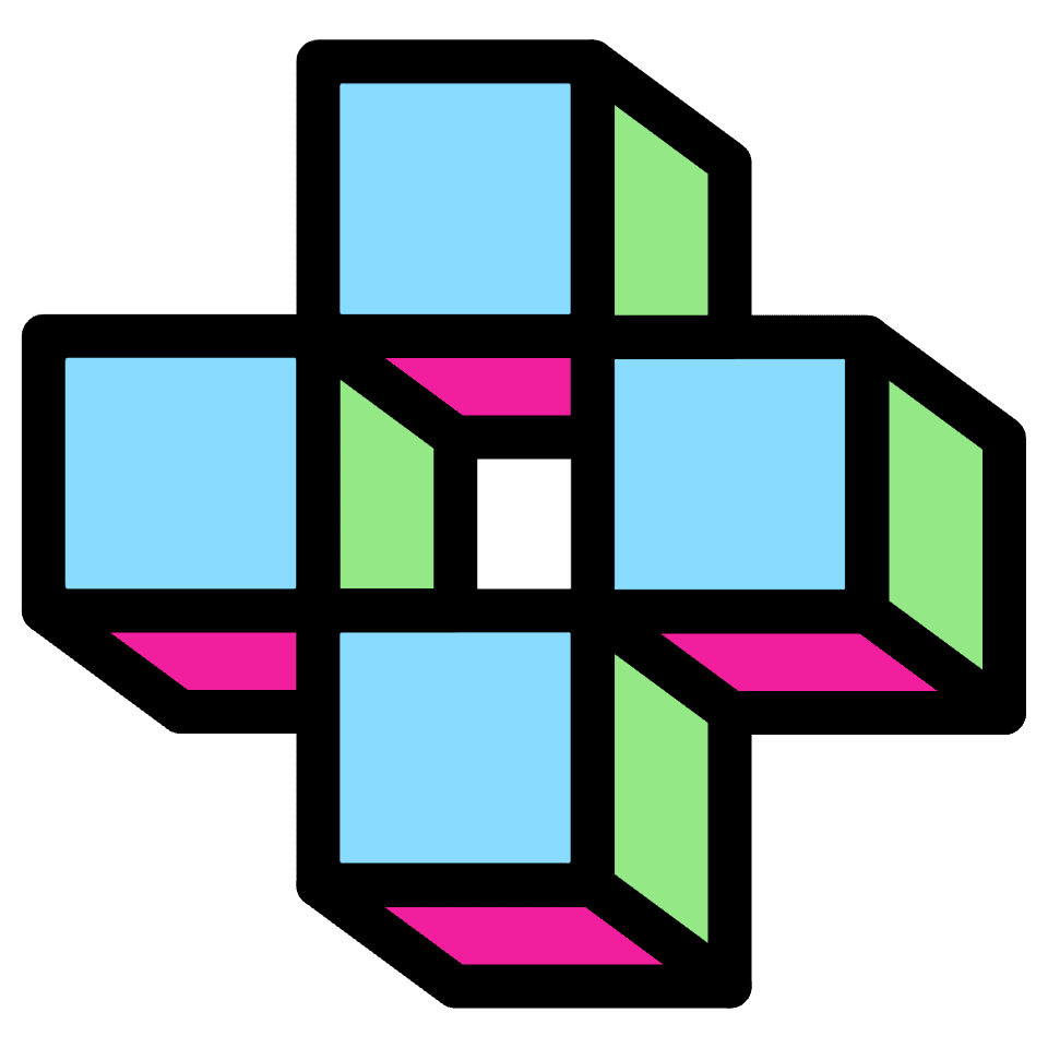 Pixel Cross Joy Stick Element from Retro Shapes Set