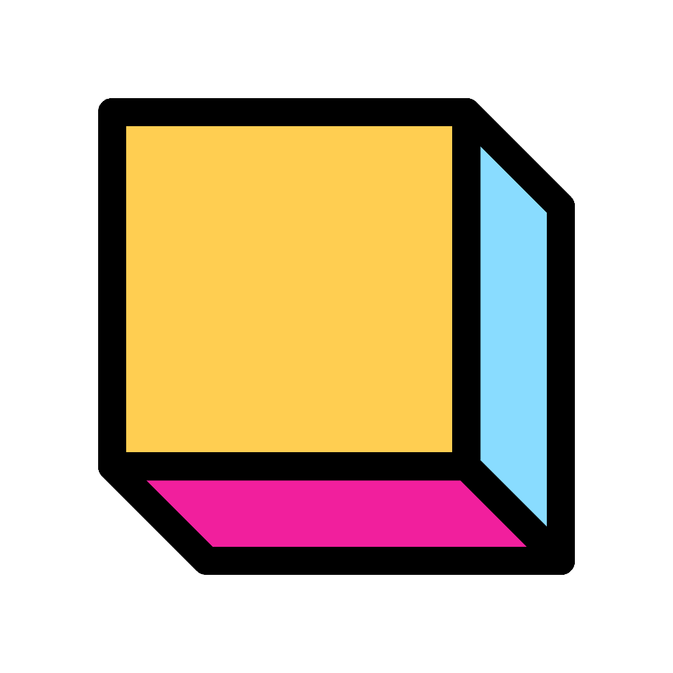 Square Cube Box Element from Retro Shapes Set