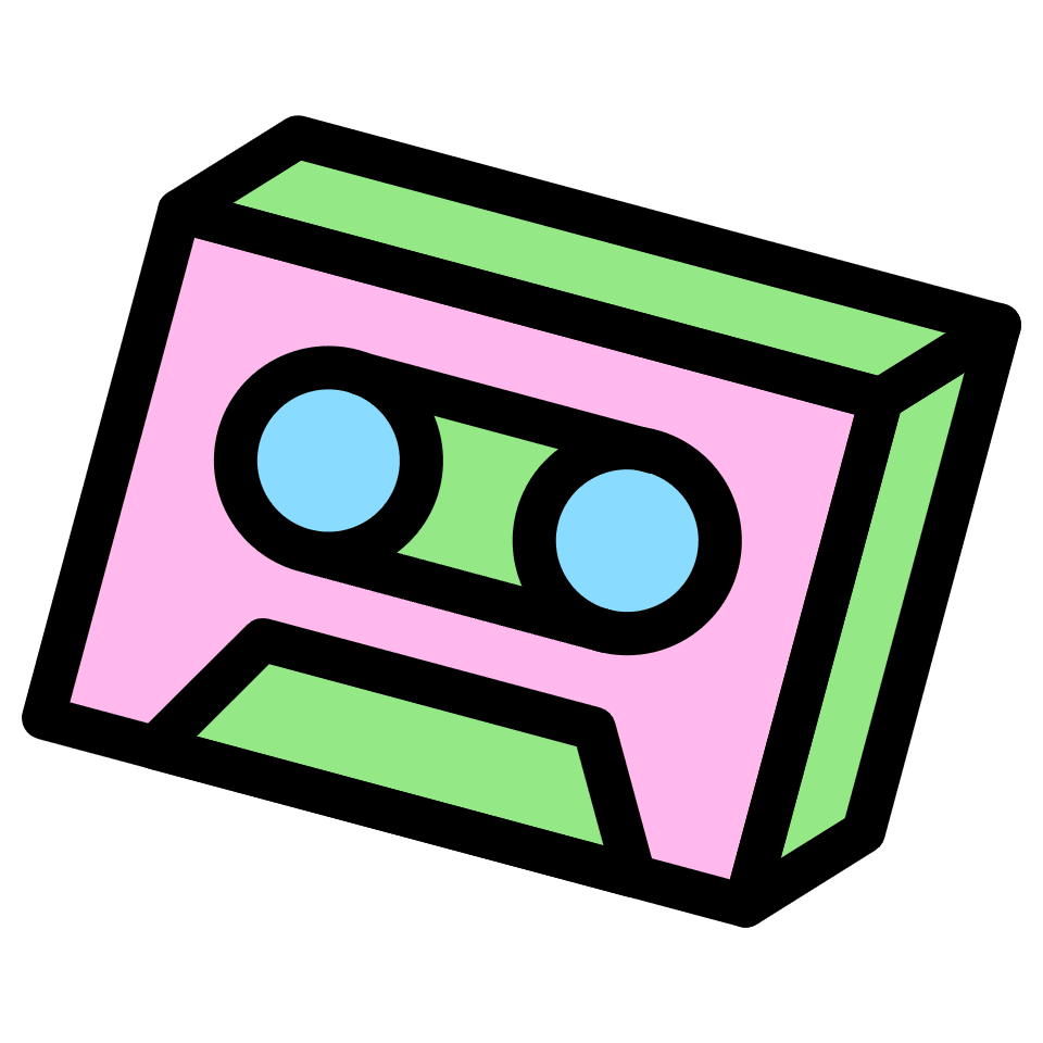 Tape Cassette Music Element from Retro Shapes Set