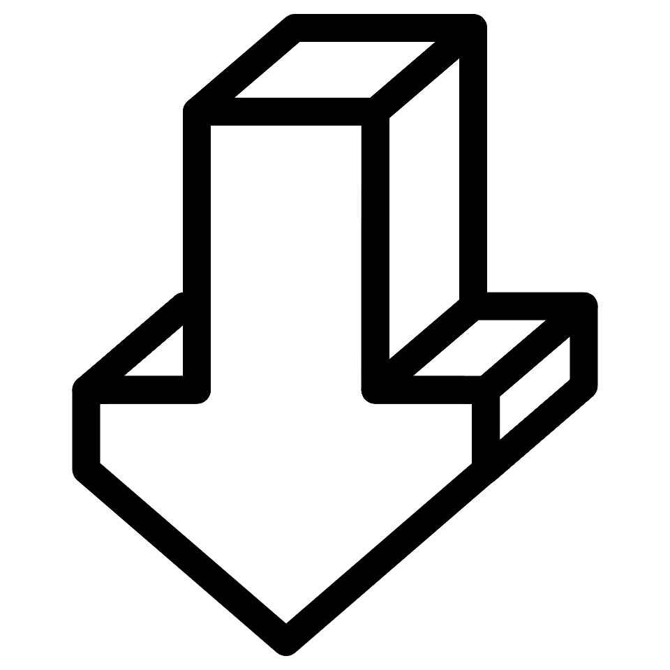 Arrow Down Element from Retro Shapes Set