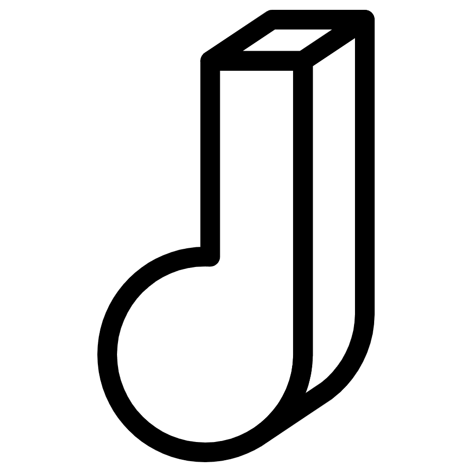 Note Half Music Element from Retro Shapes Set