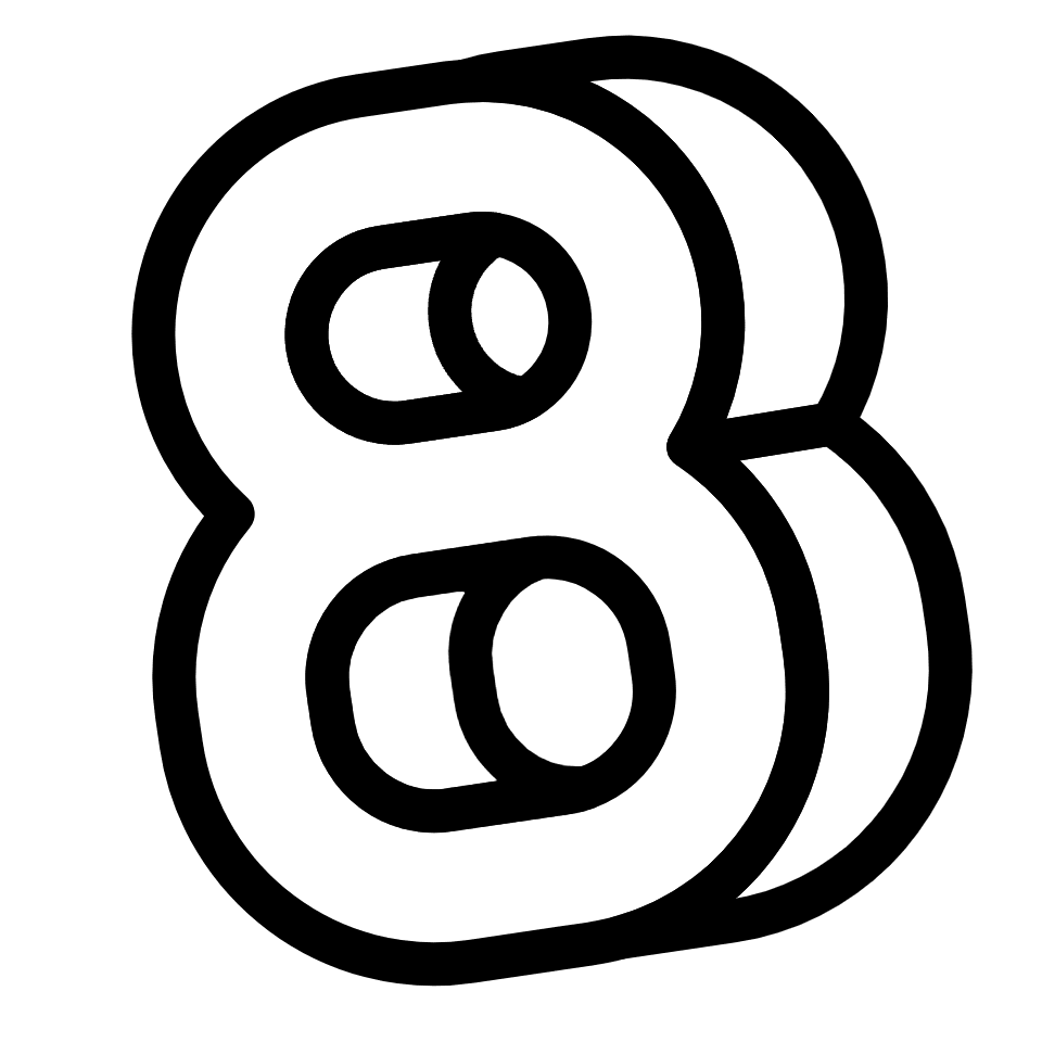 Number 8 Eight Element from Retro Shapes Set