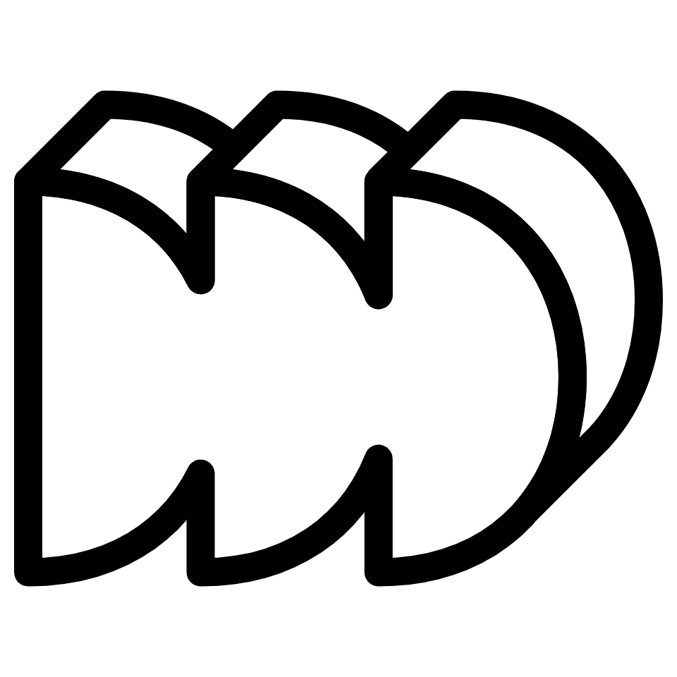 Triple Semi Circle Element from Retro Shapes Set
