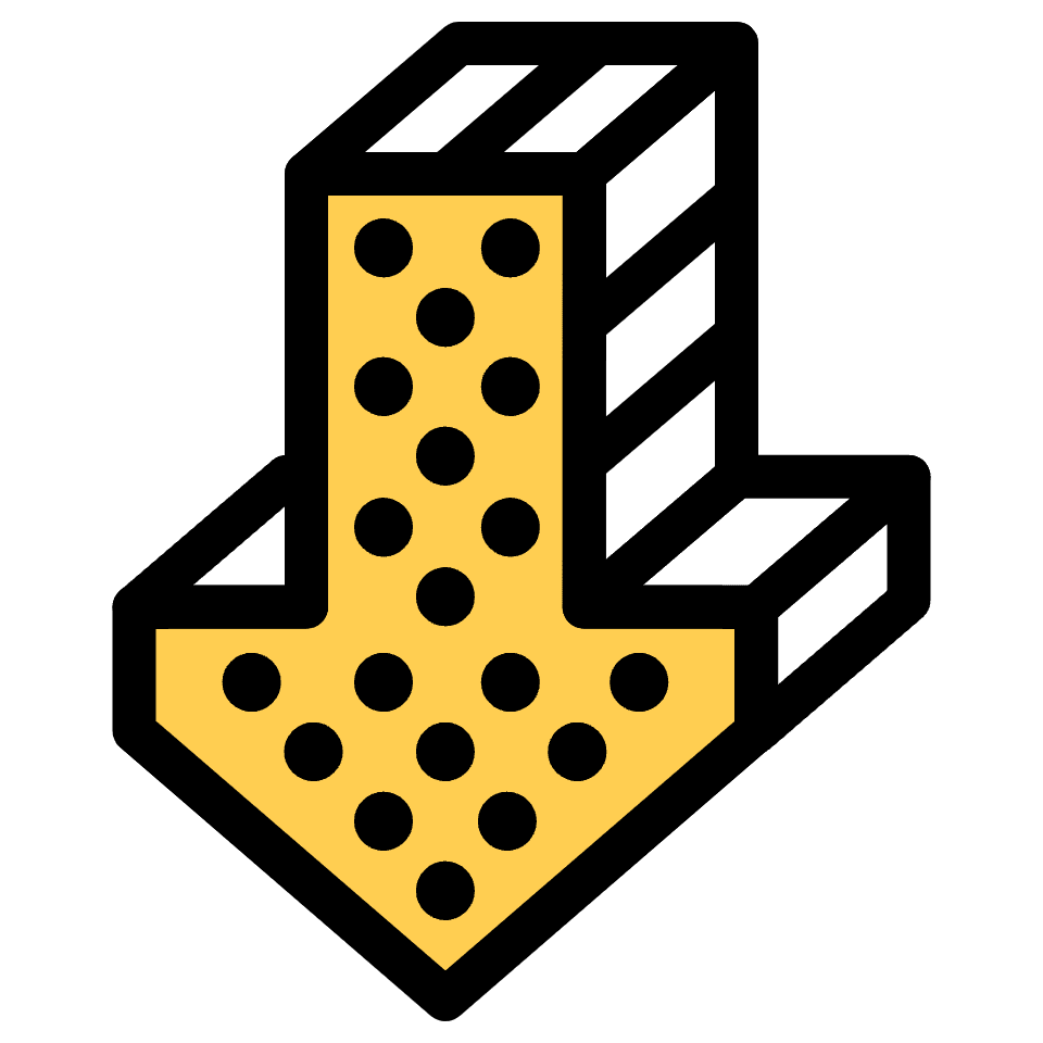 Arrow Down Element from Retro Shapes Set