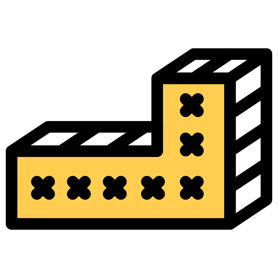 Block L Right Element from Retro Shapes Set