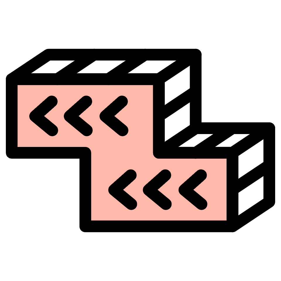 Block Z Zigzag Left Element from Retro Shapes Set