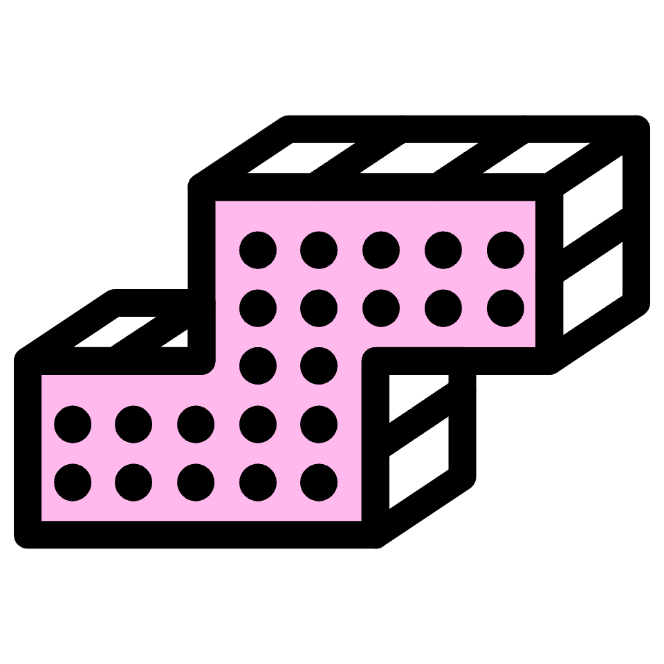Block Z Zigzag Right Element from Retro Shapes Set
