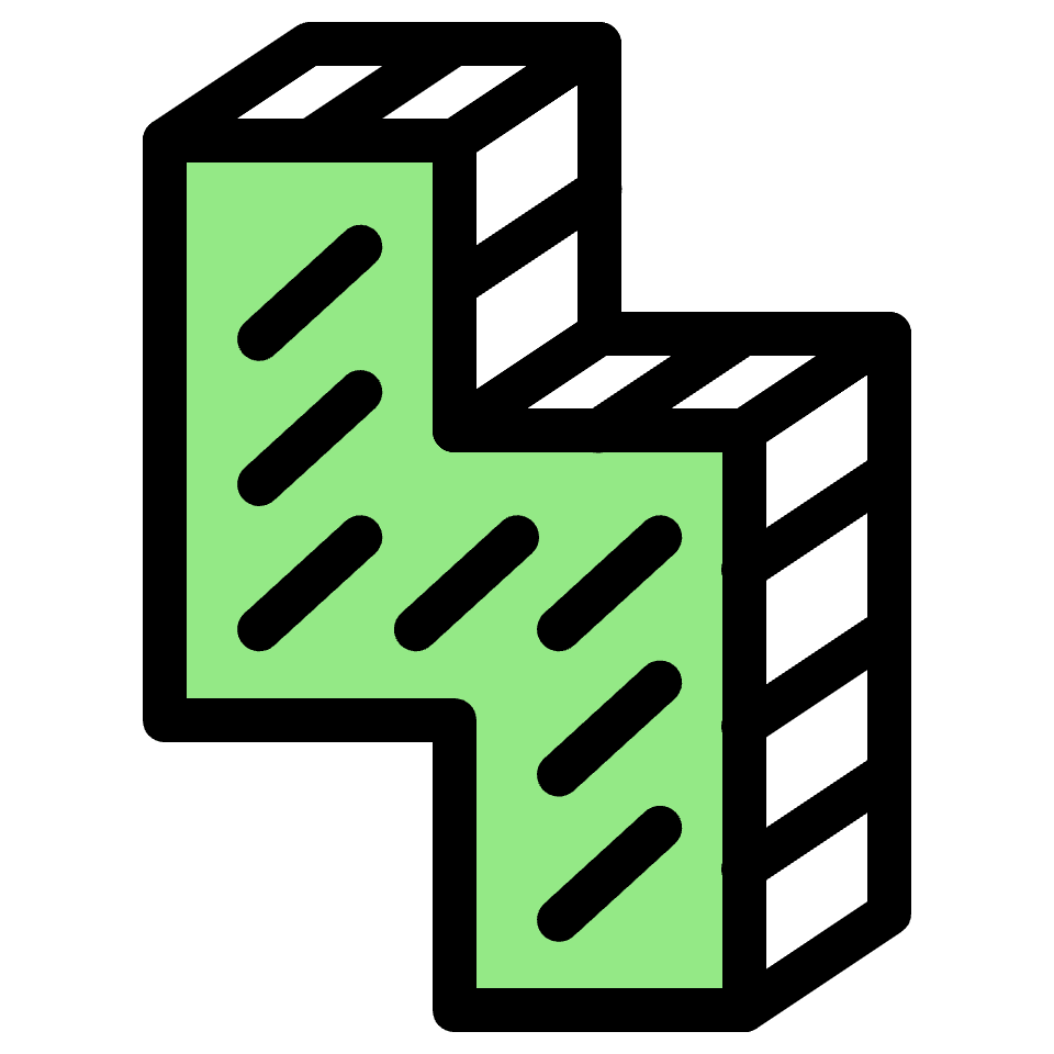 Block Zigzag Vertical Left Element from Retro Shapes Set
