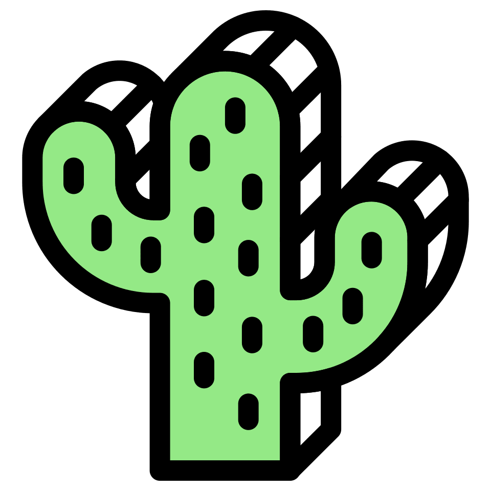 Cactus Element from Retro Shapes Set