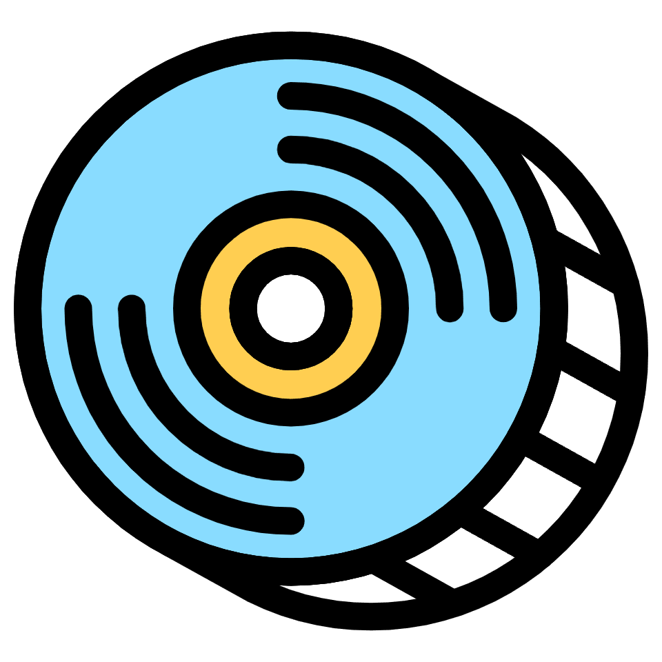 Cd Disc Vinyl Element from Retro Shapes Set