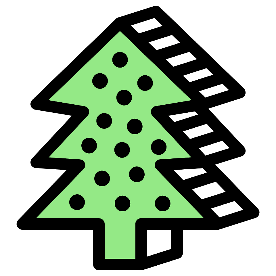 Christmas Tree Element from Retro Shapes Set