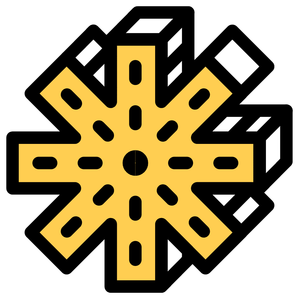 Flower Bloom Asterisk Element from Retro Shapes Set