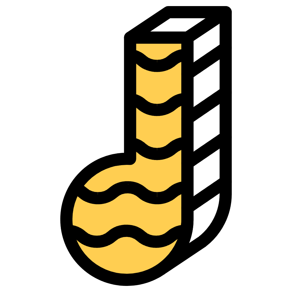 Note Half Music Element from Retro Shapes Set