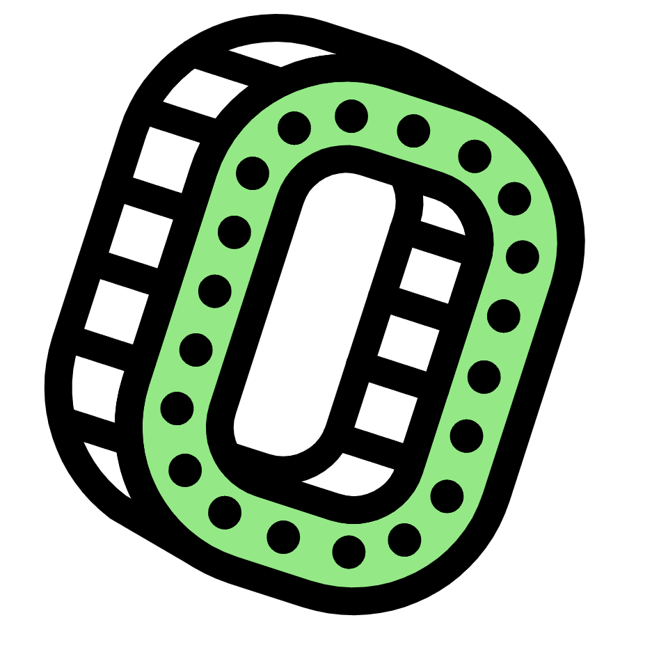 Number 0 Zero Element from Retro Shapes Set