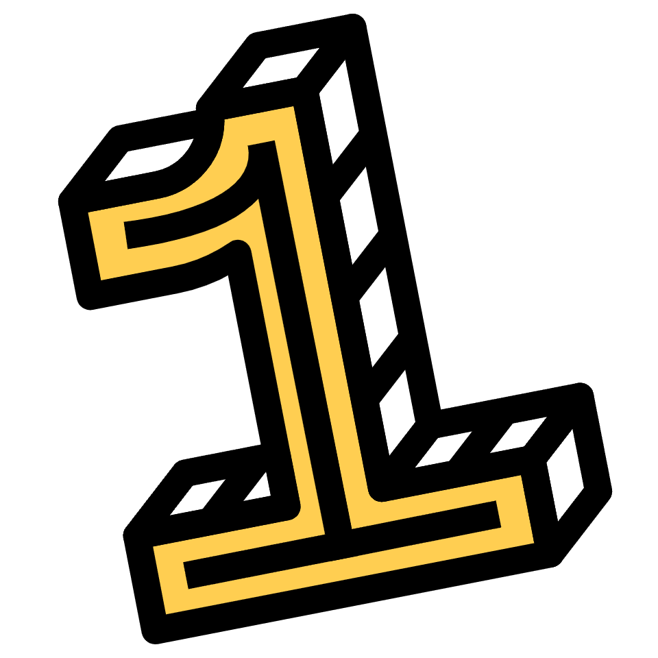 Number 1 One Element from Retro Shapes Set