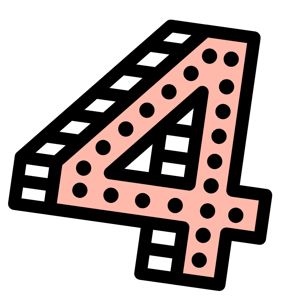 Number 4 Four Element from Retro Shapes Set