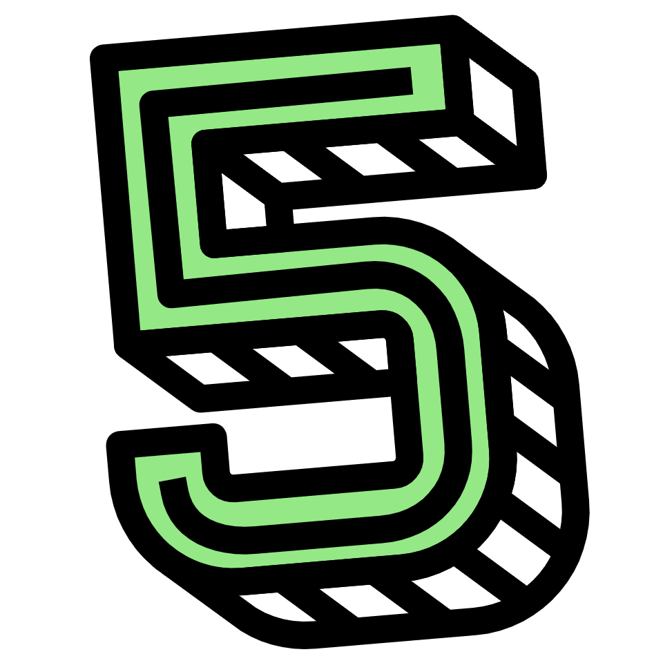 Number 5 Five Element from Retro Shapes Set